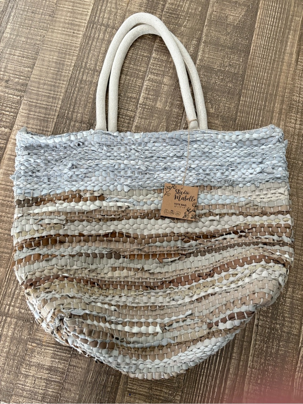 NWT Studio Mabelle chindie woven cotton tote bag - Picture 2 of 5